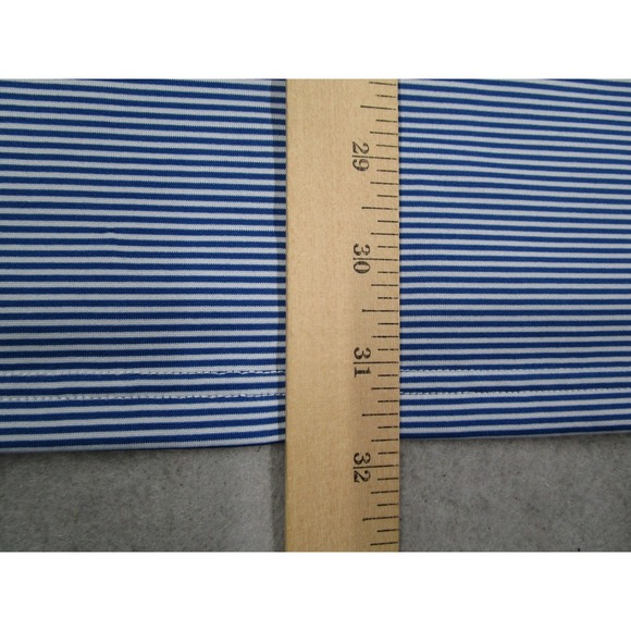 Holderness & Bourne Mens Perkins Polo Shirt XL Blue Striped Lakewood Club - Picture 9 of 10